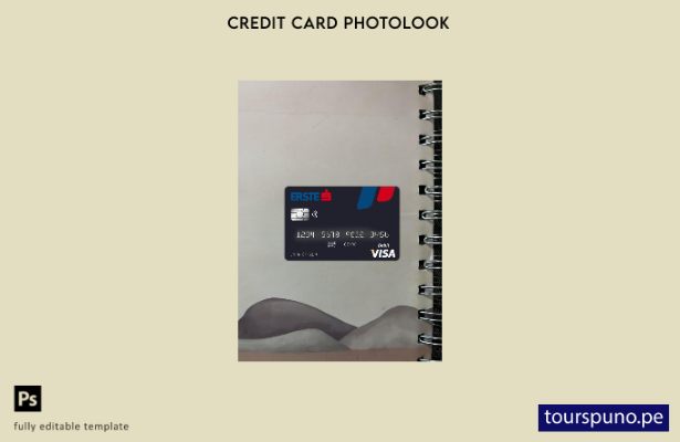 listo para imprimir plantilla frontal de aspecto fotográfico de tarjeta visa  21